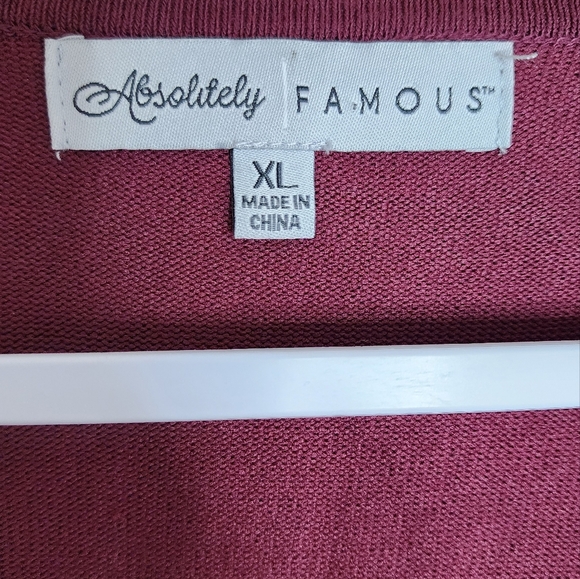 Lace Sleeve Ribbed Midi Dress Size XL - Wine Fall / winter plus size - Picture 12 of 16